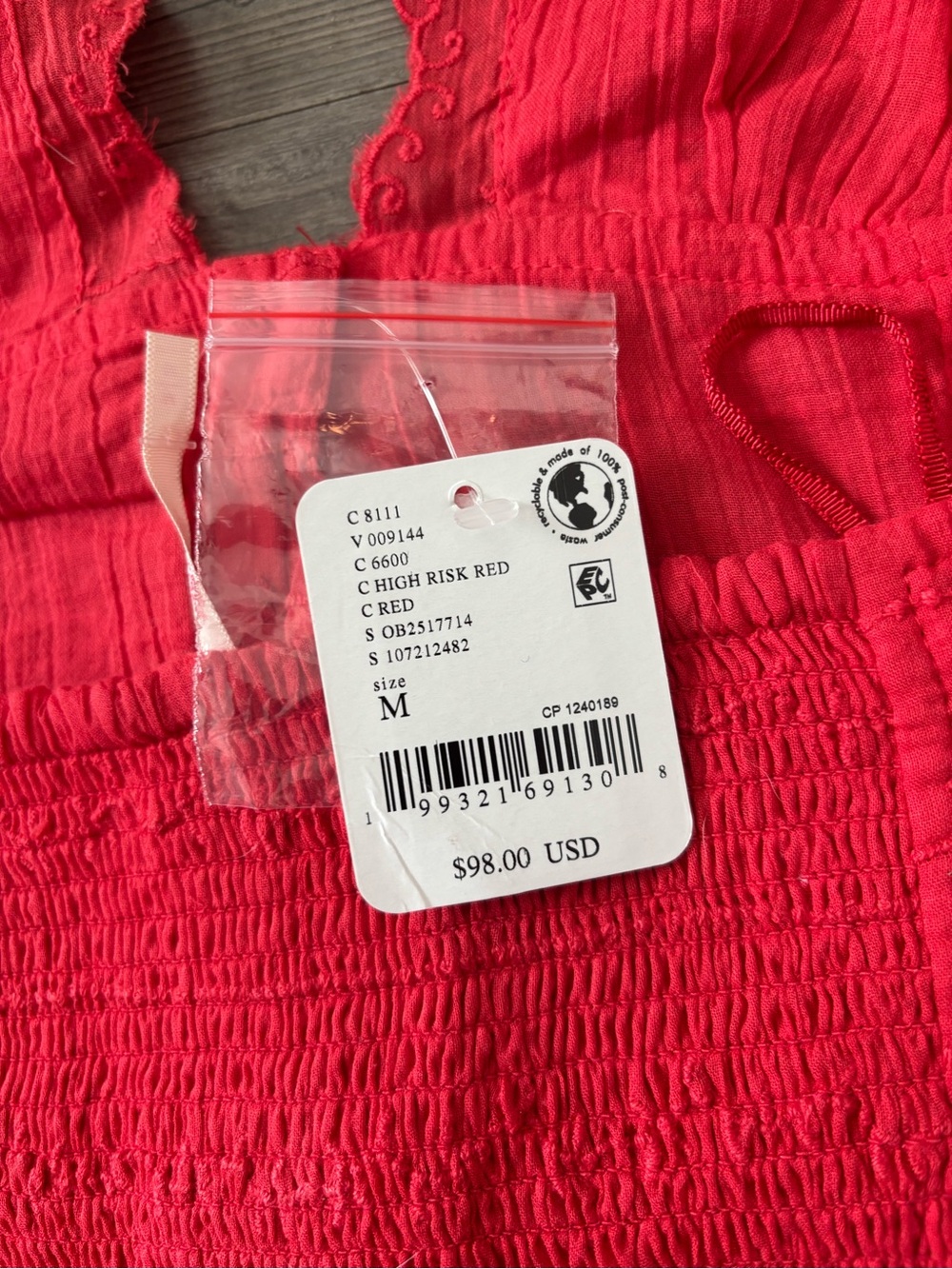 Free People Red Halter Button-Front Top - Picture 4 of 5